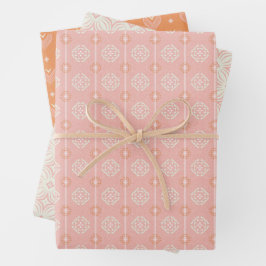 Rose et orange 2 ensemble de papier d'enveloppemen