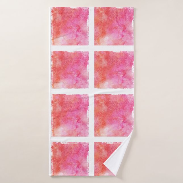 Rose et orange d'effet de trellis et de marbre (Serviette de bain)