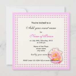 rose et points roses invitation à toutes les fêtes
