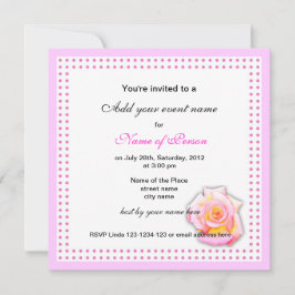 rose et points roses invitation à toutes les fêtes
