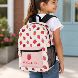 Rose et Rouge Sac à Dos Imprimé Fille