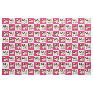 Rose et tissu de carlin vérifié par blanc