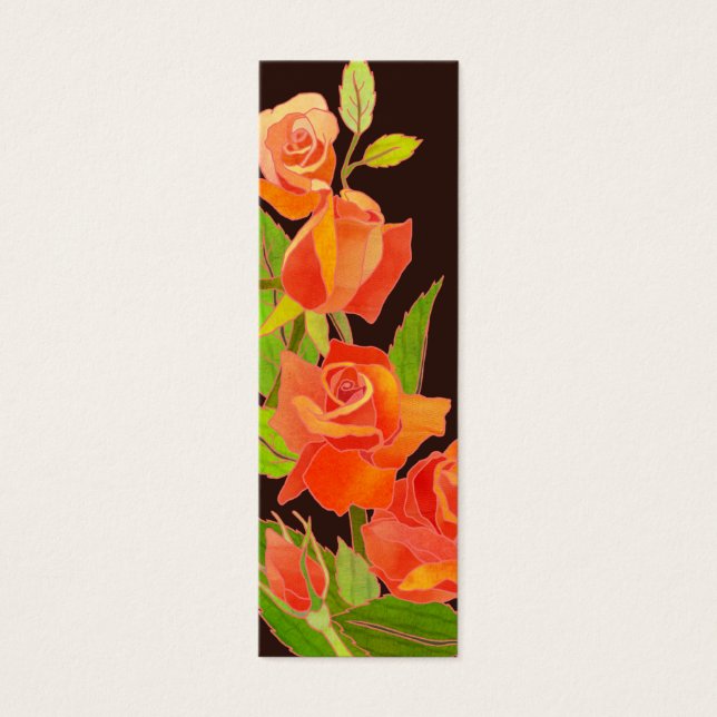 Rose : étiquette cadeau Merci/Signet (Devant)