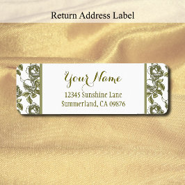 Rose Ettieren Muster White Gold Editable Rückgabe