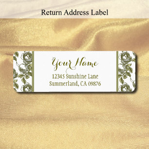 Rose Ettieren Muster White Gold Editable Rückgabe