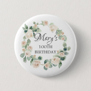 Rose Eukalyptus Botanischer 100. Geburtstag Button