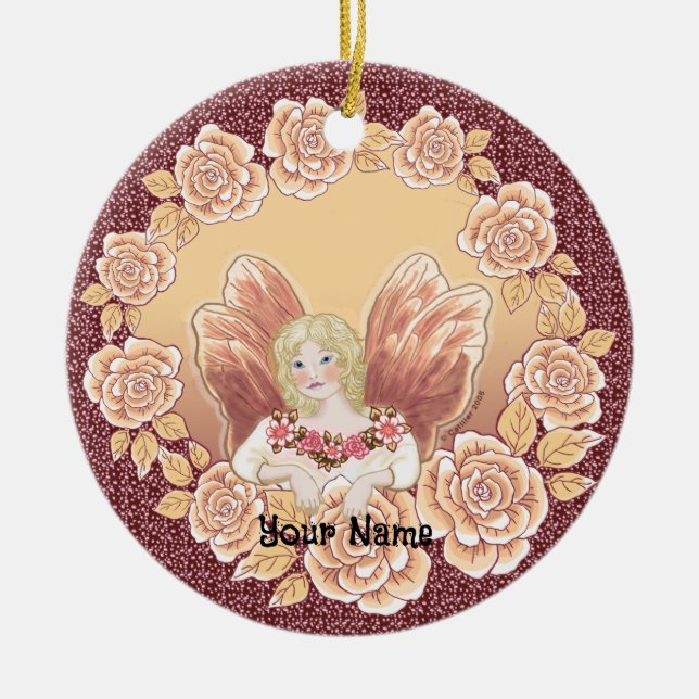 Rose Fairy Ring Sondermärchen Keramik Ornament (Vorne)