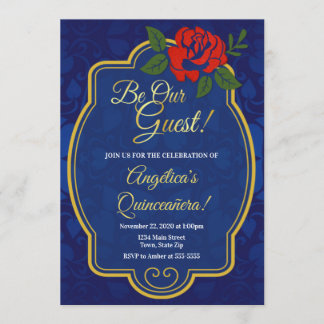 Rose Fairytale Quinceañera Einladung