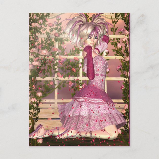 Rose Fantasy Art Postkarte (Vorderseite)