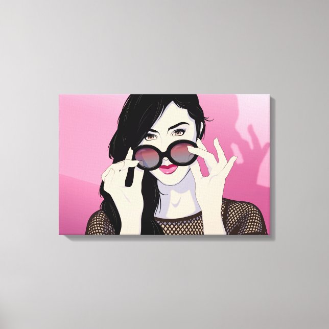 Rose-Farbbrille Leinwanddruck (Vorderseite)