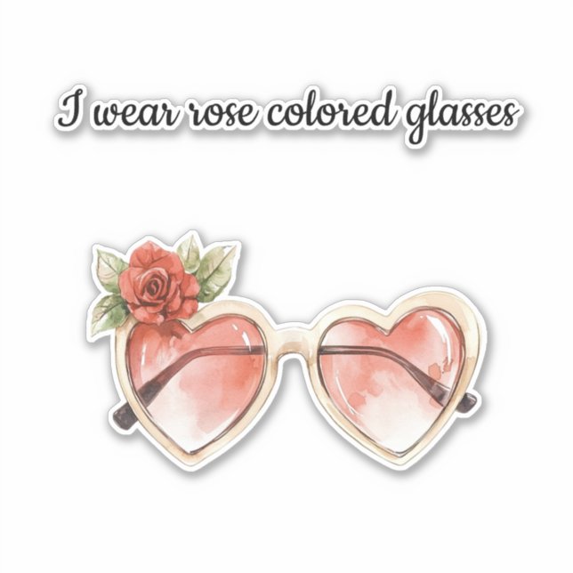 Rose Farbige Sonnenbrille Aufkleber (Vorderseite)