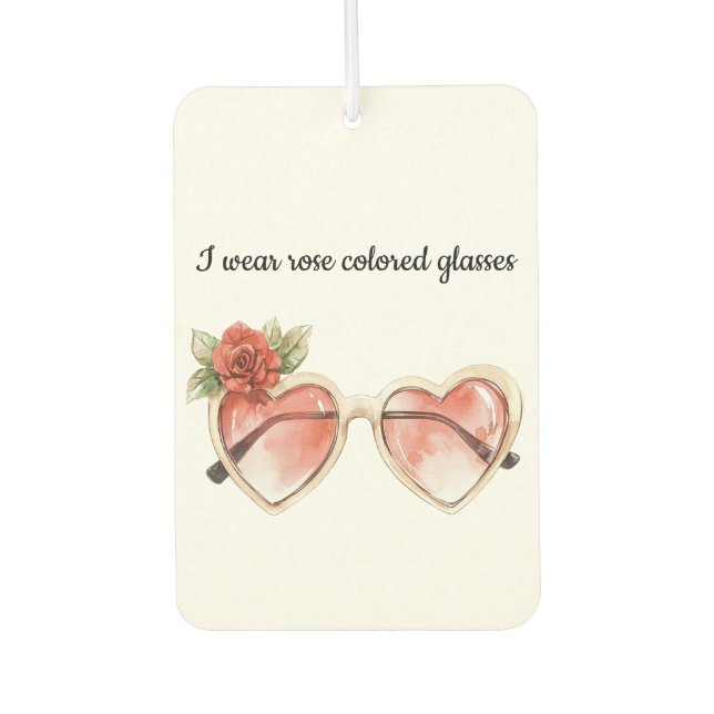 Rose Farbige Sonnenbrille Autolufterfrischer (Vorderseite)