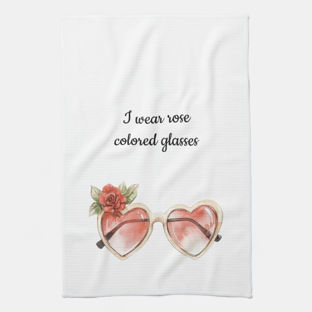 Rose Farbige Sonnenbrille Geschirrtuch (Vertikal)