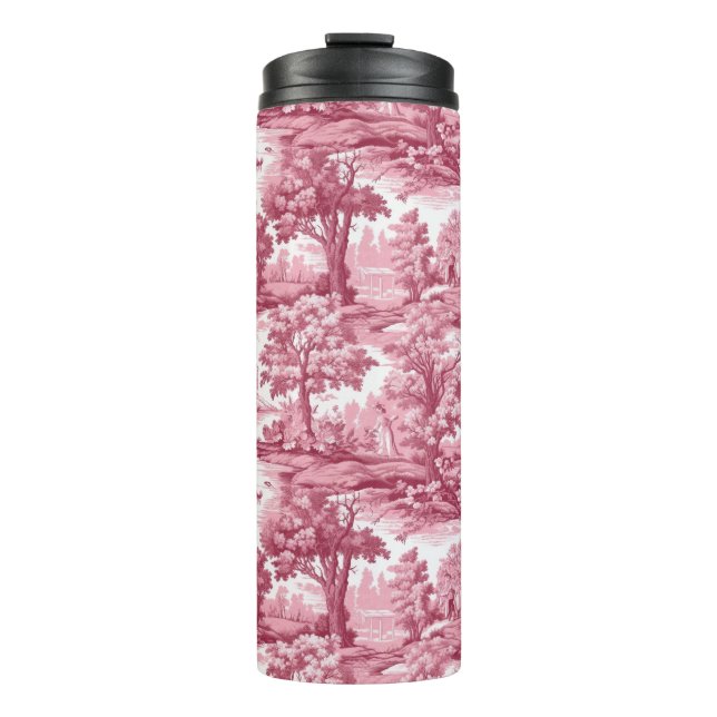 Rose-farbiges Toildesign Thermosbecher (Vorderseite)