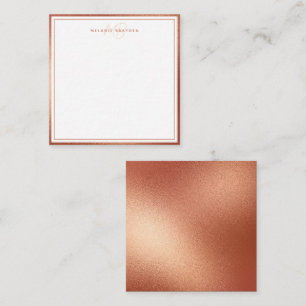 Rose Faux Gold Folie Minimalistisches Monogramm Zw Mitteilungskarte