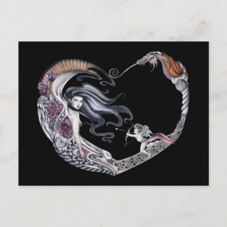 Rose Fee Postkarte