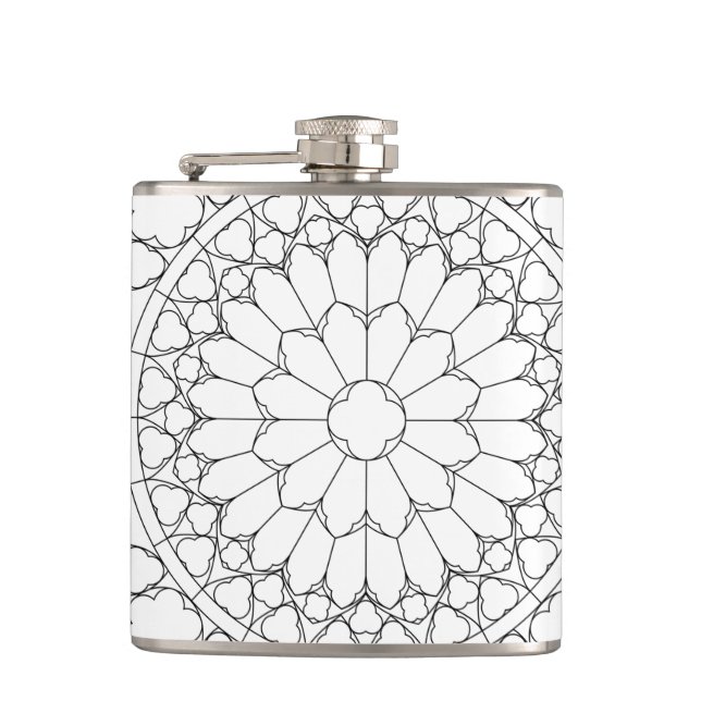 Rose Festglas Flachmann (Vorderseite)