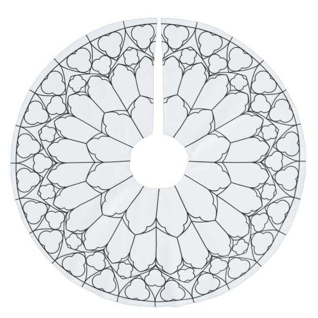 Rose Festglas Polyester Weihnachtsbaumdecke (Vorderseite)