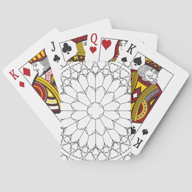 Rose Festglas Spielkarten (Rückseite)