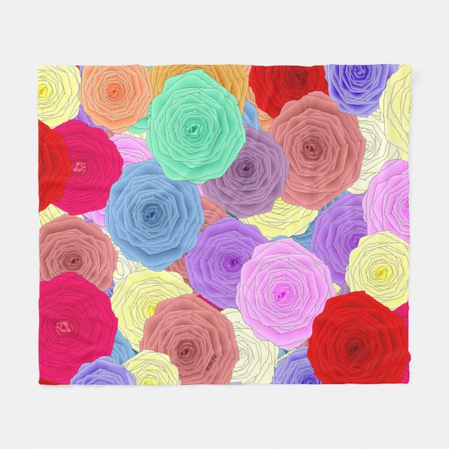 Rose Fleece Blanket (Vorderseite (Horizontal))