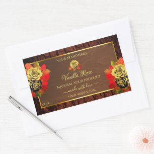 Rose fleuris Étiquette de produit Brown foncé de c