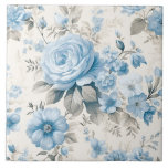 Rose Fliese<br><div class="desc">Dieses zarte künstlerische Design zeichnet sich durch blass staubige Rose,  Wildblumen und Hydrangea-Blüten aus,  die mit hellpastellfarbenem Salbei auf Aubergschalen-Hintergrund geschmückt sind.</div>