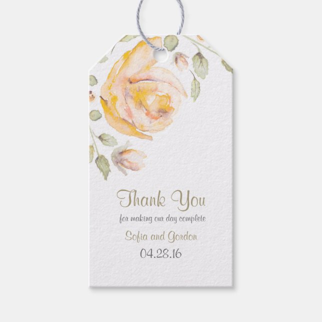 Rose Flora Hochzeit Geschenkanhänger (Vorderseite)