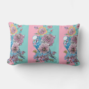 Rose Flora Rose Budgie Bird Frauen Rosa Aqua Cu Lendenkissen