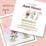 Rose Floral A 40. Geburtstag Party Einladung<br><div class="desc">Organisieren Sie die vollkommene 40. Geburtstagsfeier mit diesem eleganten Rose Blumenmonogramm A Design auf der Rückseite für Geburtstagsmädchen,  beginnend mit dem Buchstaben A. Elegante Blumenziffern werden im Rahmen der Einladung zur Betonung der feierlichen Zeit verwendet.</div>