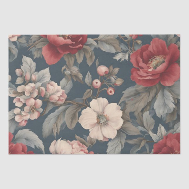 Rose Floral auf Spruce Seidenpapier (Vorderseite)