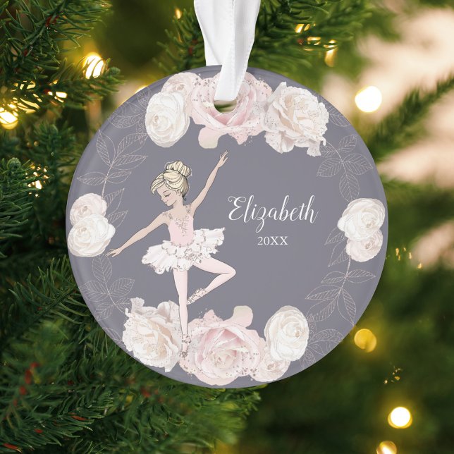 Rose floral Ballerina Blonde Girl Personnalisé (Créateur téléchargé)