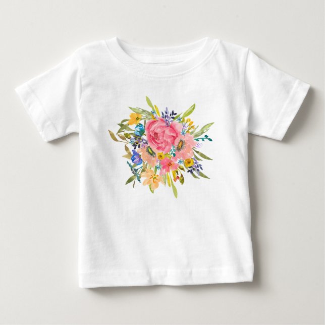 Rose Floral Bouquet Baby T-shirt (Vorderseite)
