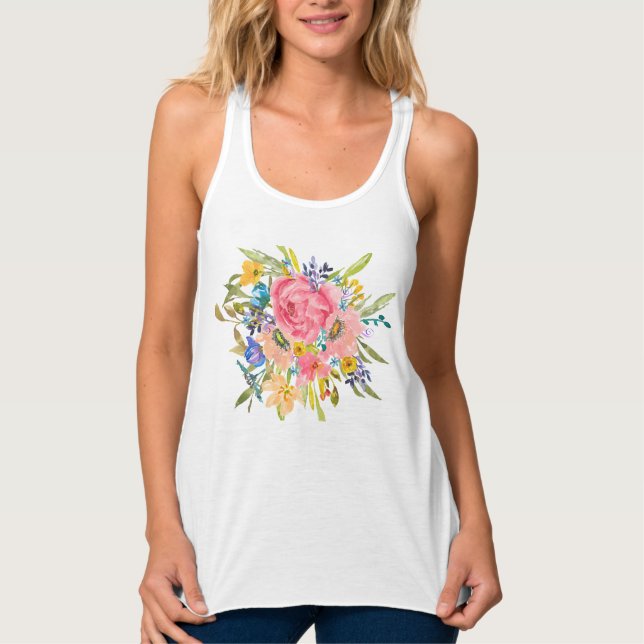 Rose Floral Bouquet Tank Top (Vorderseite)