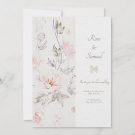 Rose Floral Chic Paper Textured Wedding  Einladung