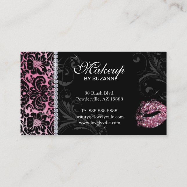 Rose floral de parties scintillantes de carte de (Devant)