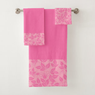 Rose floral d'Ensemble-Cru de serviette de Bath
