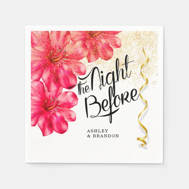 Rose Floral Die Nacht vor Napkins Serviette (Vorderseite)