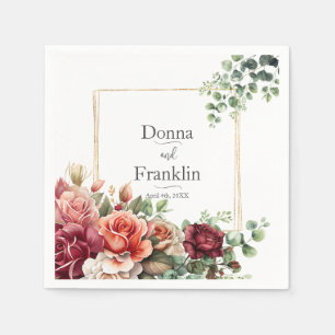 Rose Floral Eukalyptus Wedding Serviette