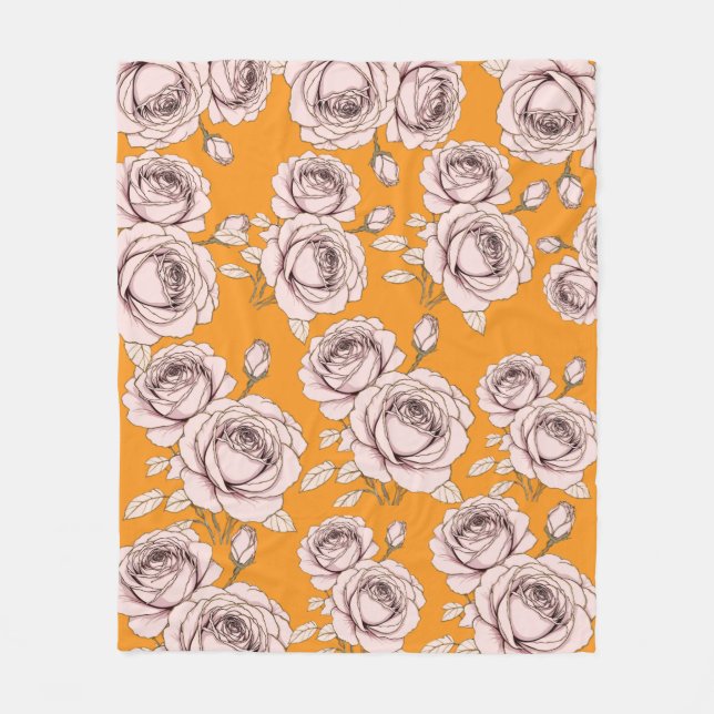 Rose Floral Fleece Blanket  (Vorderseite)