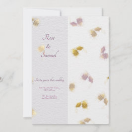 Rose Floral Glitter Paper Textured Wedding  Einladung