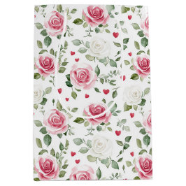 Rose Floral Hearts Brautparty Mittlere Geschenktüte