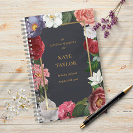 Rose floral in Love Memory Funeral Gästebuch Notizbuch