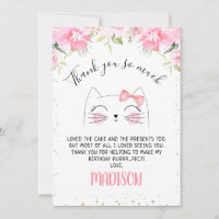 Rose Floral Kitten Visage Anniversaire Carte de re