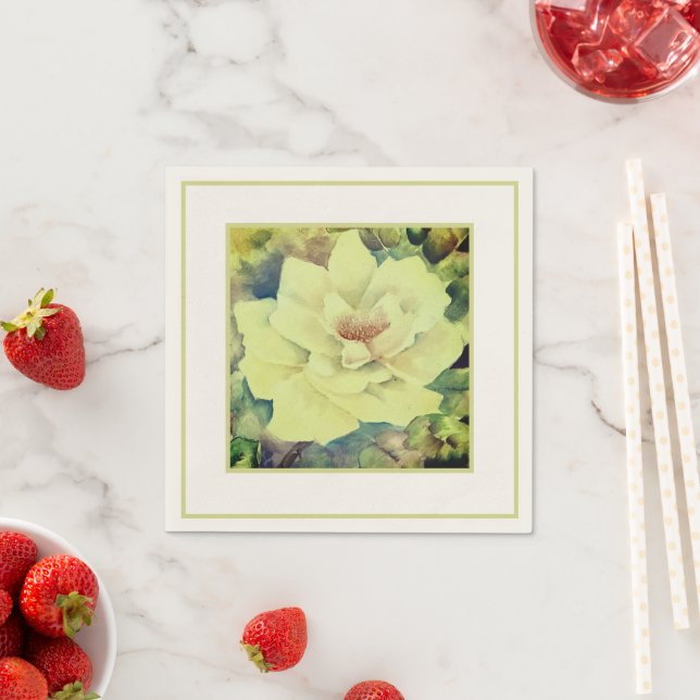 Rose Floral Napkins — Sage & Ivory Gard Serviette (Beispiel)
