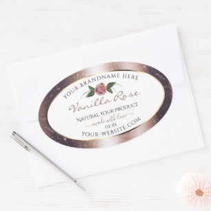 Rose Floral Parties scintillant or doux Étiquettes