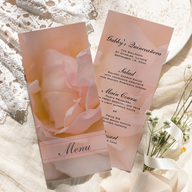 Rose Floral Quinceañera Menu (Créateur téléchargé)