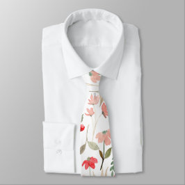 Rose floral rose floral moderne Cravate chic