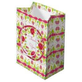 Rose Floral Shabby Chic Vielen Dank Mittlere Geschenktüte