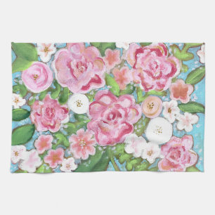 Rose Floral Spring Blooms Serviette de cuisine
