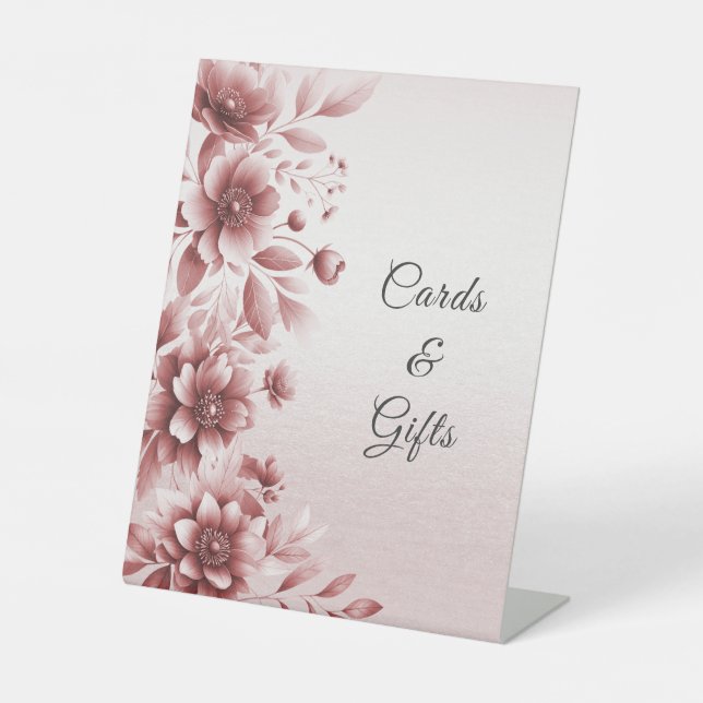 Rose Floral Tabletop Zeichen Sockelschild (Vorderseite)